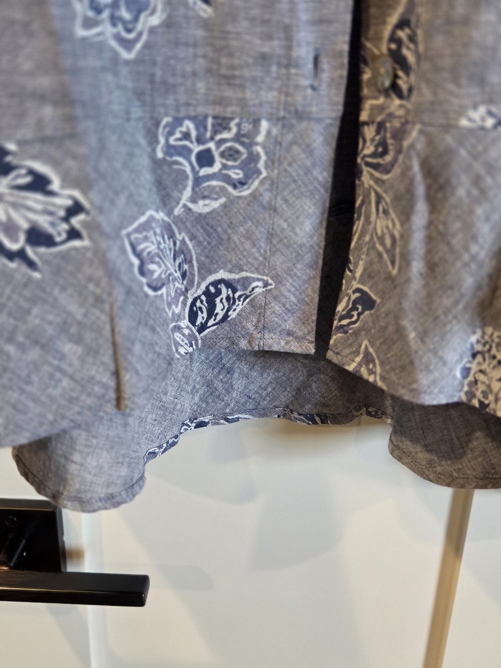 # Habitat Light Greyish Blue Floral Linen-blend Button-front Top & Pants Set - Picture 3 of 16